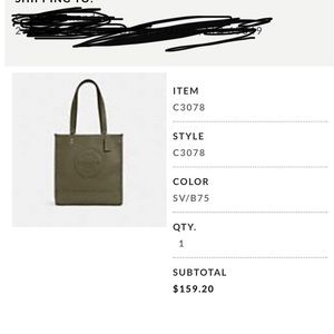 Coach Olive Green Tote Bag